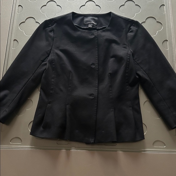 BANANA REPUBLIC Women’s Ponte Peplum Jacket Black Blazer Size 0 - Picture 8 of 16